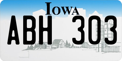 IA license plate ABH303