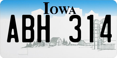 IA license plate ABH314
