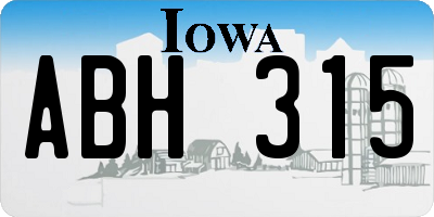 IA license plate ABH315