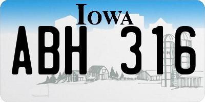 IA license plate ABH316