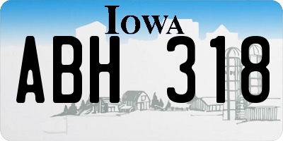 IA license plate ABH318