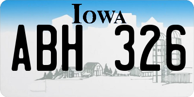 IA license plate ABH326