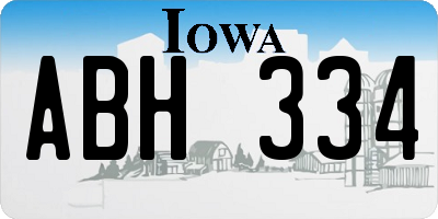 IA license plate ABH334