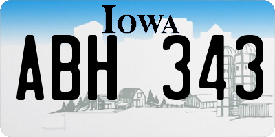 IA license plate ABH343