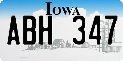 IA license plate ABH347