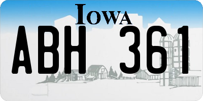 IA license plate ABH361