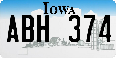 IA license plate ABH374