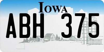 IA license plate ABH375
