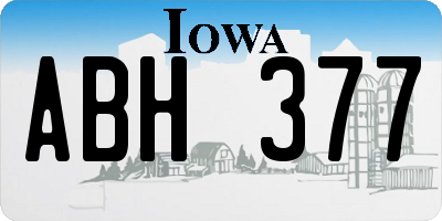 IA license plate ABH377