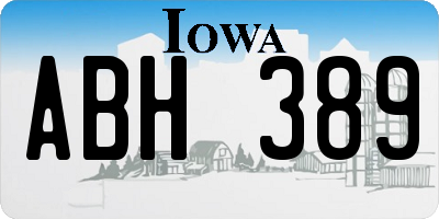 IA license plate ABH389