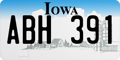 IA license plate ABH391