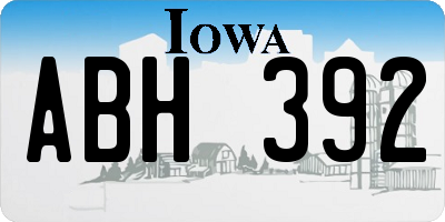 IA license plate ABH392