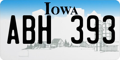 IA license plate ABH393