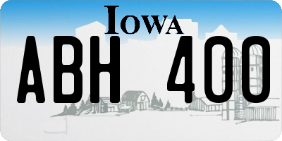 IA license plate ABH400