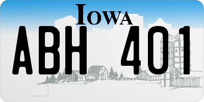 IA license plate ABH401