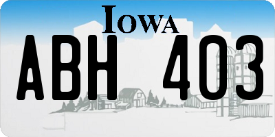 IA license plate ABH403