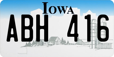 IA license plate ABH416