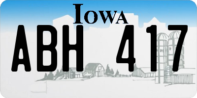 IA license plate ABH417