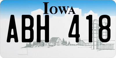 IA license plate ABH418