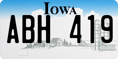 IA license plate ABH419