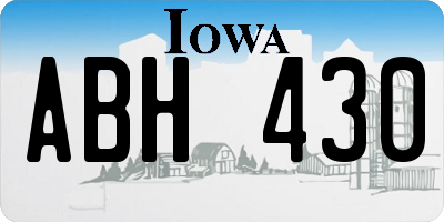 IA license plate ABH430