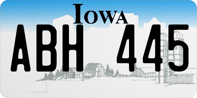 IA license plate ABH445