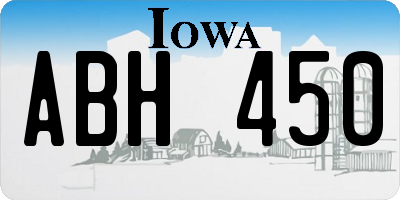 IA license plate ABH450
