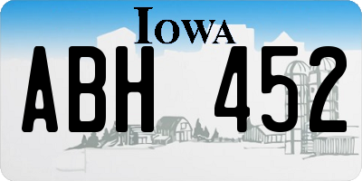 IA license plate ABH452