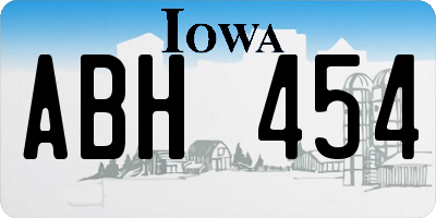 IA license plate ABH454