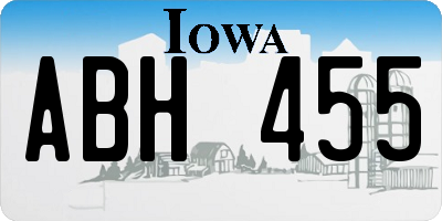 IA license plate ABH455