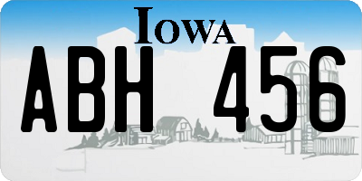 IA license plate ABH456