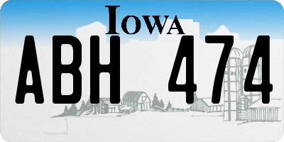IA license plate ABH474