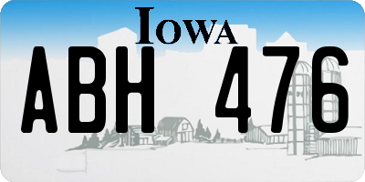 IA license plate ABH476