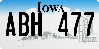 IA license plate ABH477