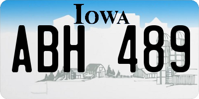 IA license plate ABH489