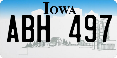 IA license plate ABH497