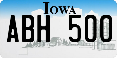 IA license plate ABH500