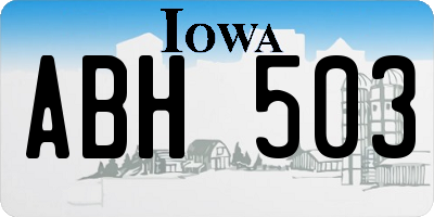 IA license plate ABH503
