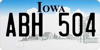 IA license plate ABH504