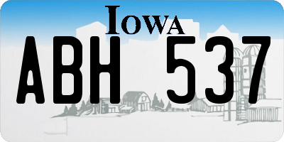 IA license plate ABH537