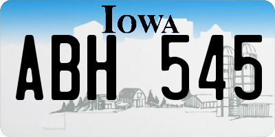 IA license plate ABH545