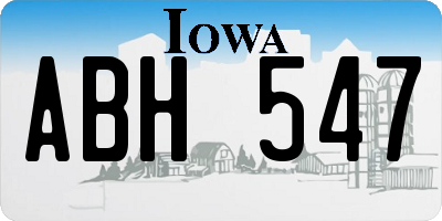 IA license plate ABH547