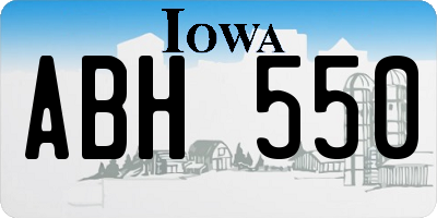 IA license plate ABH550