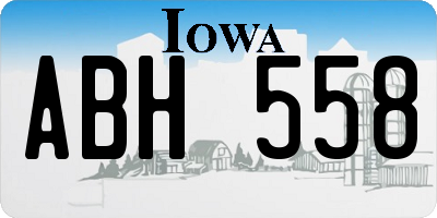 IA license plate ABH558