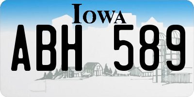 IA license plate ABH589