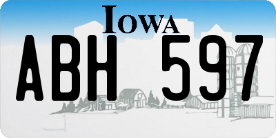 IA license plate ABH597