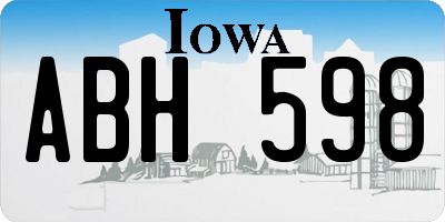 IA license plate ABH598