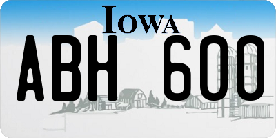 IA license plate ABH600