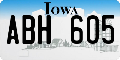 IA license plate ABH605