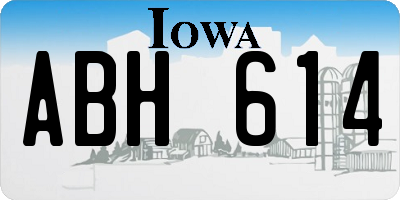 IA license plate ABH614
